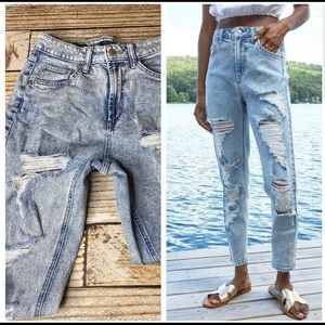 Wild Fable acid wash highest rise mom jeans